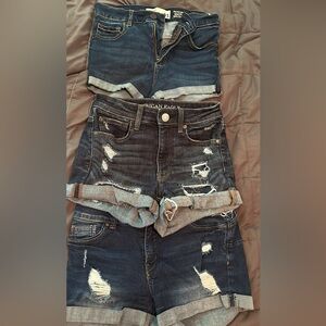 3 pairs of jean shorts